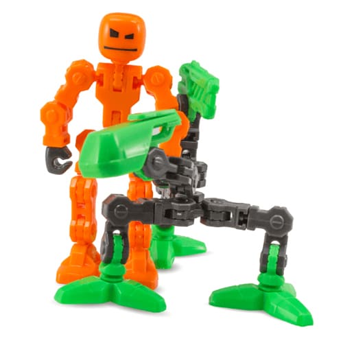 Figurina Robot articulat transformabil KlikBot Studio Pack - Portocaliu cu verde