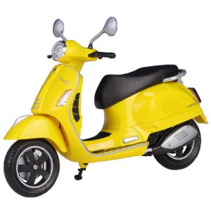 Scooter Vespa GTS Super galben - 1/12 Welly