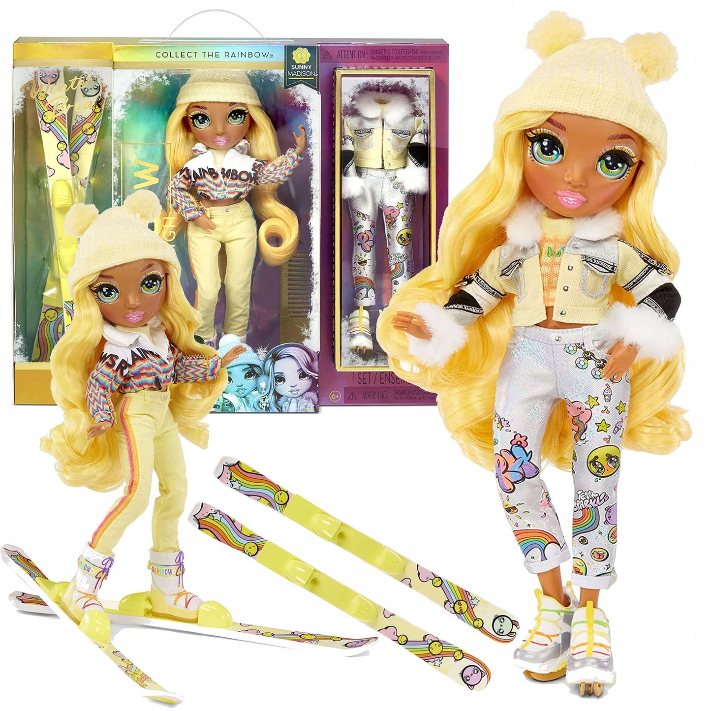 Papusa RAINBOW High Winter Break - SUNNY MADISON cu 2 tinute complete 28 cm