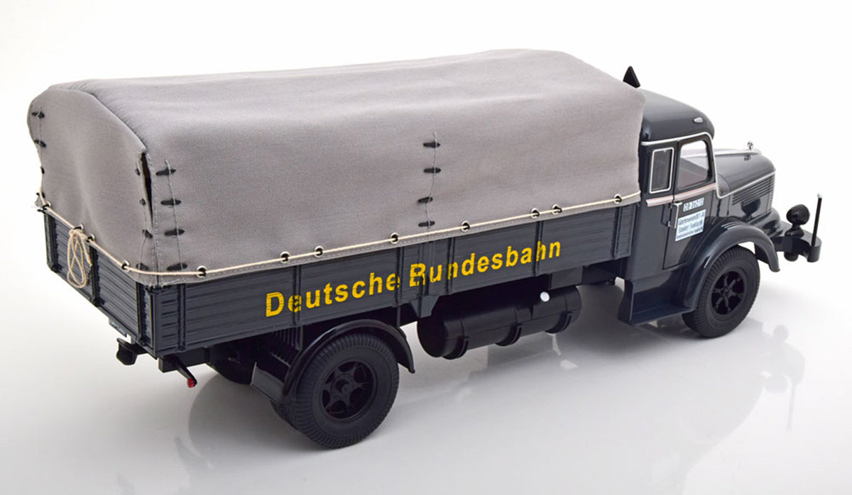 Camion Krupp Titan SWL 80 flatbed truck Deutsche Bundesbahn 1950 negru/gri - 1/18 Road Kings