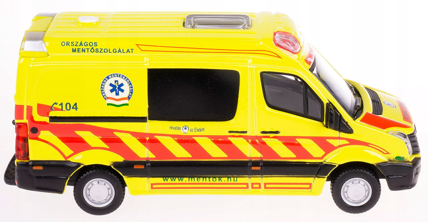 Mercedes Sprinter galben Emergency - 1/50 Bburago