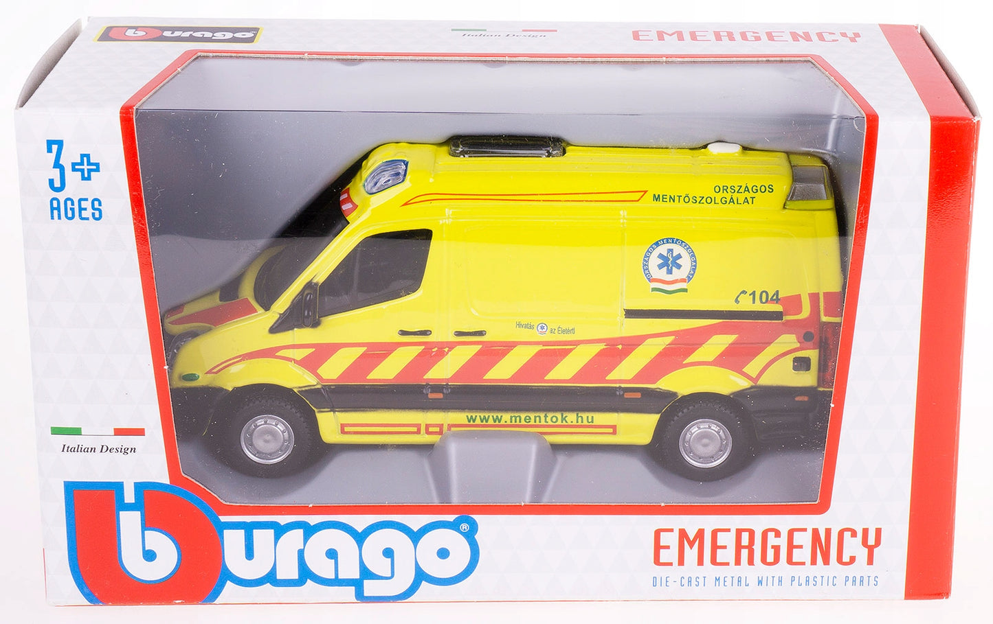 Mercedes Sprinter galben Emergency - 1/50 Bburago