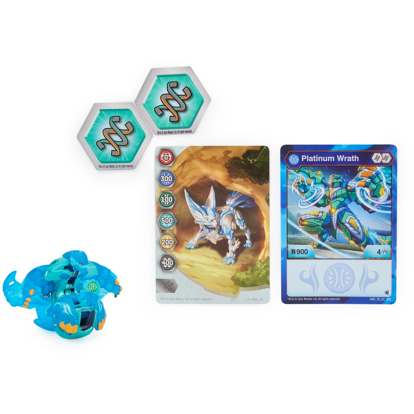 Figurina Bakugan Evolutions Platinum Series - Wrath albastru