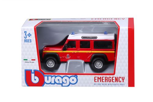 Land Rover Defender 110 rosu/alb Emergency - 1/50 Bburago