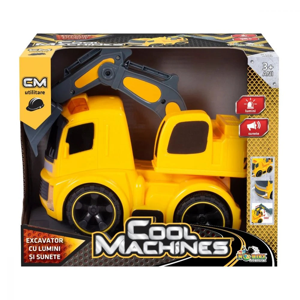 Masinuta - Excavator cu lumini si sunete Cool Machines 21cm cu lumini si sunete