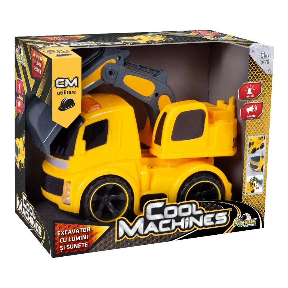 Masinuta - Excavator cu lumini si sunete Cool Machines 21cm cu lumini si sunete