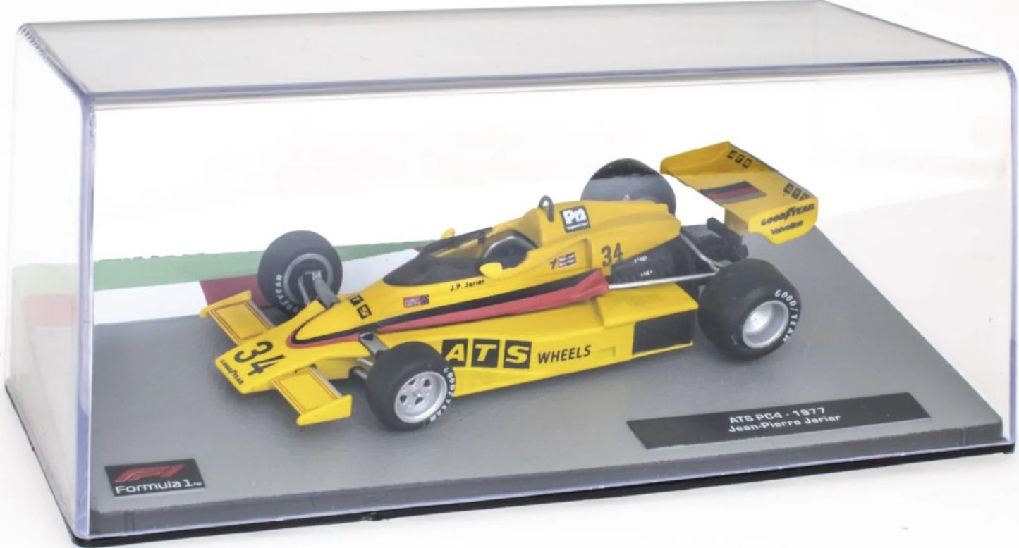 Formula 1 ATS PC4 - 1977 Jean-Pierre Jarier cu vitrina plexiglass - 1/43 Altaya