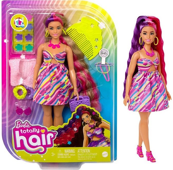 Papusa Barbie satena Totally hair - Mattel