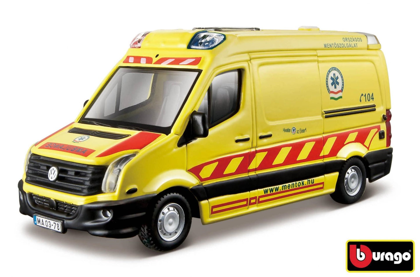 Mercedes Sprinter galben Emergency - 1/50 Bburago