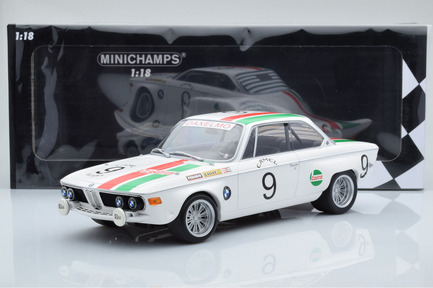 BMW 2800 cs Castrol 24h Spa 1971 1/350 pcs - 1/18 Minichamps