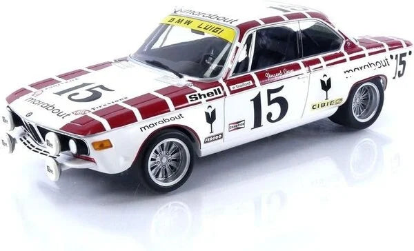 BMW 2800 CS #15 racing team marabout gaye/braillard 24h spa 1972 1/402 pcs - 1/18 Minichamps