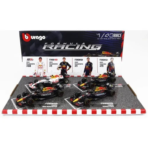 Set 4 machete Formula 1 Red Bull Racing Max Verstappen/Sergio Perez - 1/43 Bburago