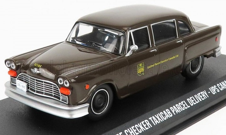 Checker Taxicab Parcel Delivery - Ups Canada 1975 cu vitrina plexiglass - 1/43 Greenlight