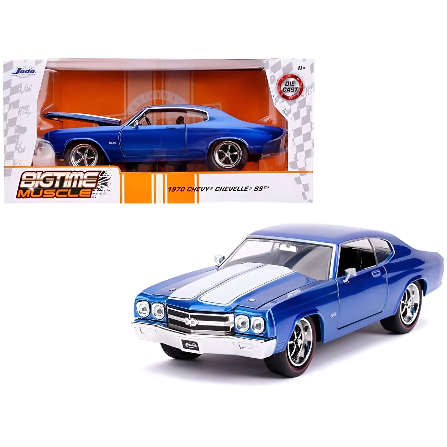 Chevrolet Chevelle SS 1970 albastru cu dungi albe - 1/24 Jada