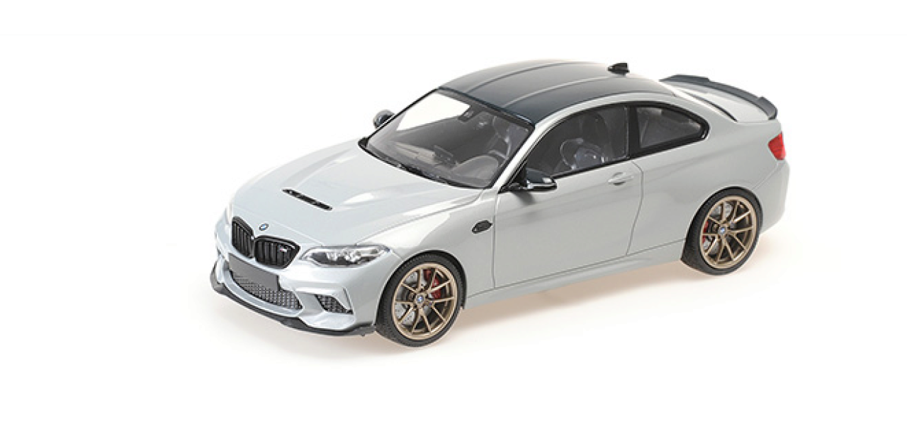 BMW M2 CS 2020 silver cu jante aurii - 1/18 Minichamps