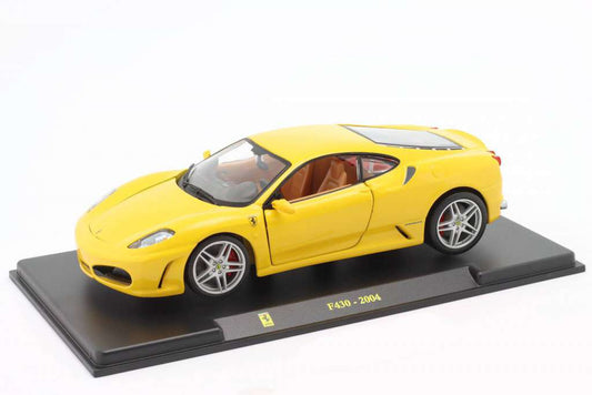 Ferrari F430 2004 galben cu vitrina plexiglass  -  1/24 Bburago