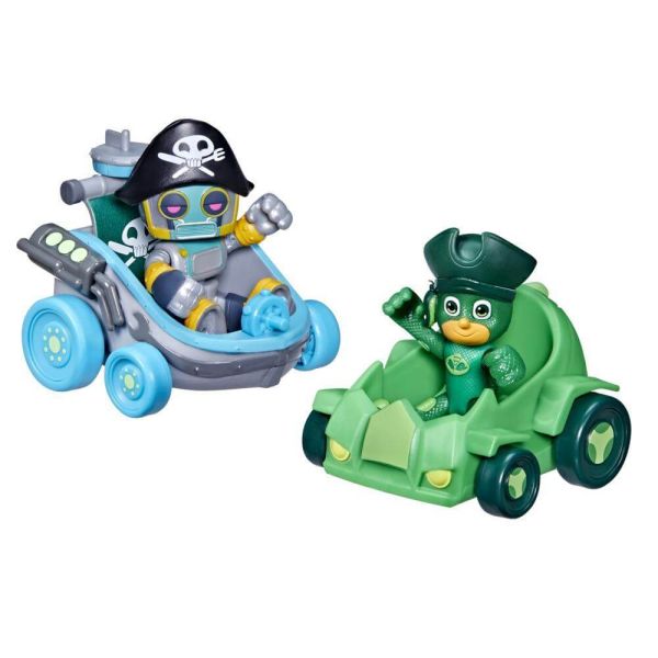 Set 2 figurine Eroi in pijama cu 2 vehicule - Gekko si Pirate Robot