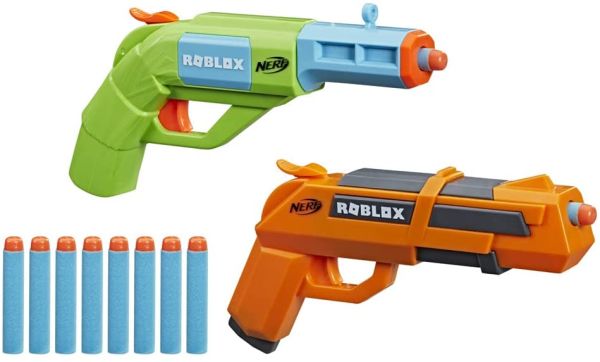 Set 2 pistoale Nerf Roblox - Jailbreak Armory cu 10 proiectile