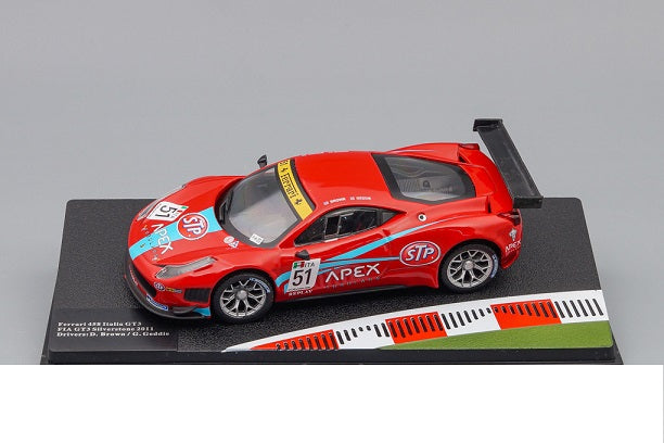 Ferrari 458 Italia GT3 Fia GT3 Silverstone 2011 cu vitrina plexiglass - 1/43 Altaya