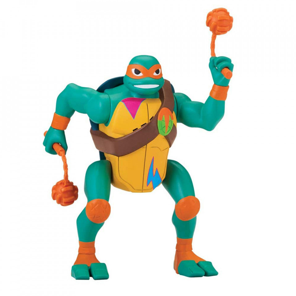 Figurina mecanica Michelangelo Pop-Up Ninja Attack cu sunete Testoasele Ninja