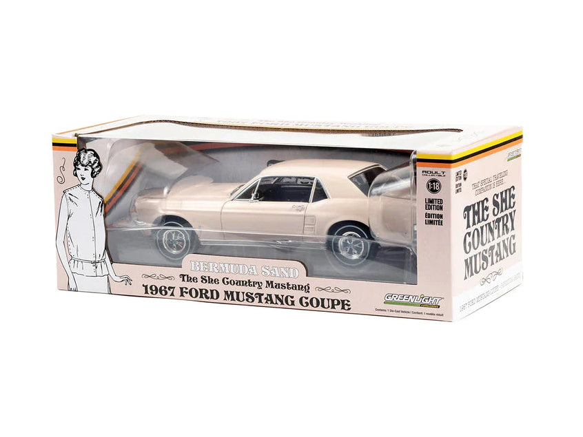 Ford Mustang Coupe 1967 "The She Country Mustang" Bermuda Sand - 1/18 Greenlight