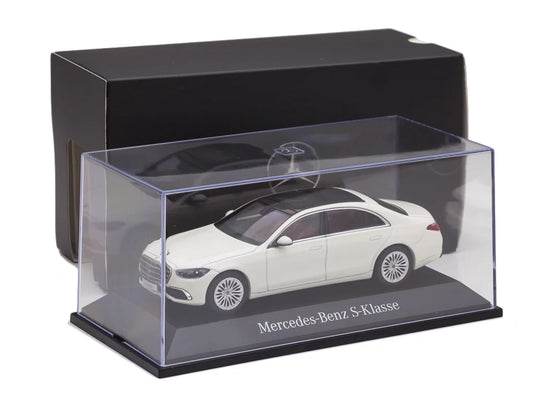 Mercedes S-Klasse alb cu vitrina plexiglass - 1/43 Herpa