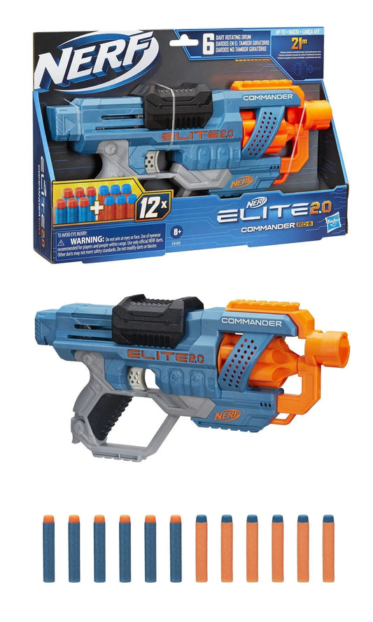 Pistol Nerf Elite Commander RD-6 cu 12 gloante