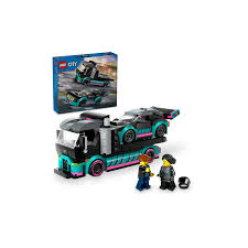 LEGO City 60406 - Masina de curse si camion transportator de masini (328 piese)