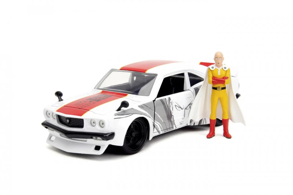 Mazda RX-3 1974 si figurina One Punch man - 1/24 Jada