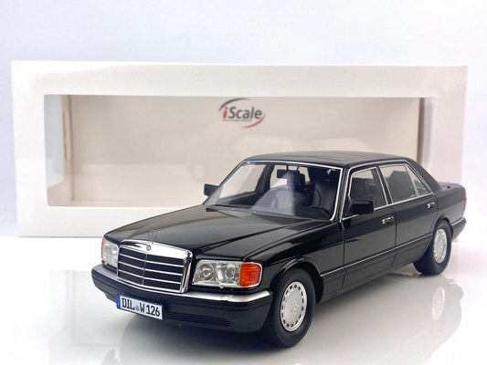 Mercedes S-Klasse 1985 560 SEL negru - 1/18 IScale