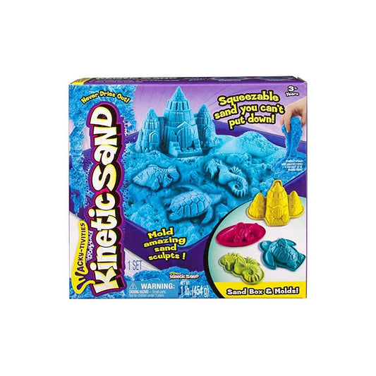 SET nisip kinetic albastru 454g cu tavita - KINETIC SAND