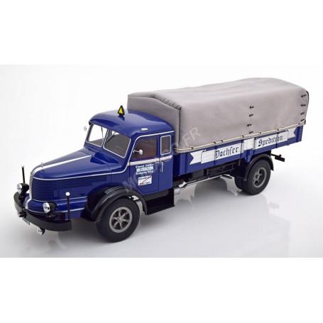 Krupp Titan SWL 80 flatbed truck Dachser with tarp 1950-54 (bleumarin) - 1/18 Road Kings