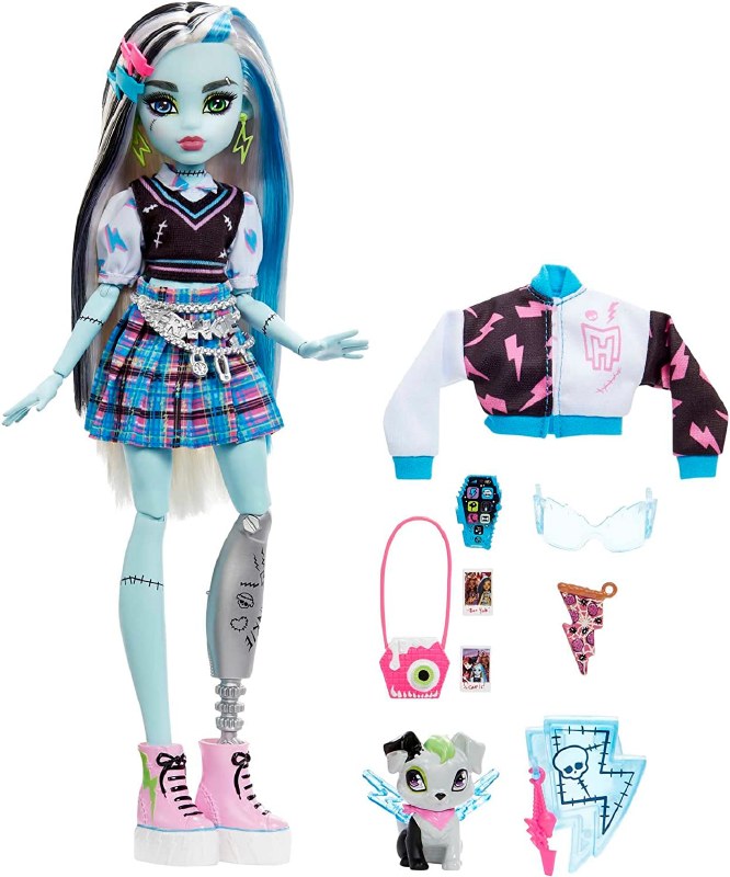 Papusa Monster High - Frankie Stein cu animalut si accesorii