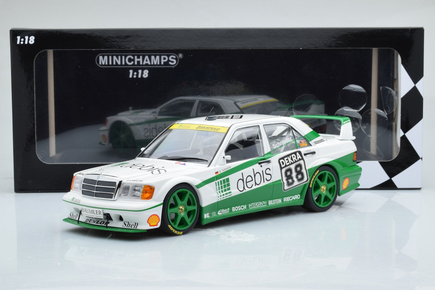 Mercedes-Benz 190E 2.5-16 EVO 2 Team Zackspeed - Bernd Schneider 1/300pcs - 1/18 Minichamps