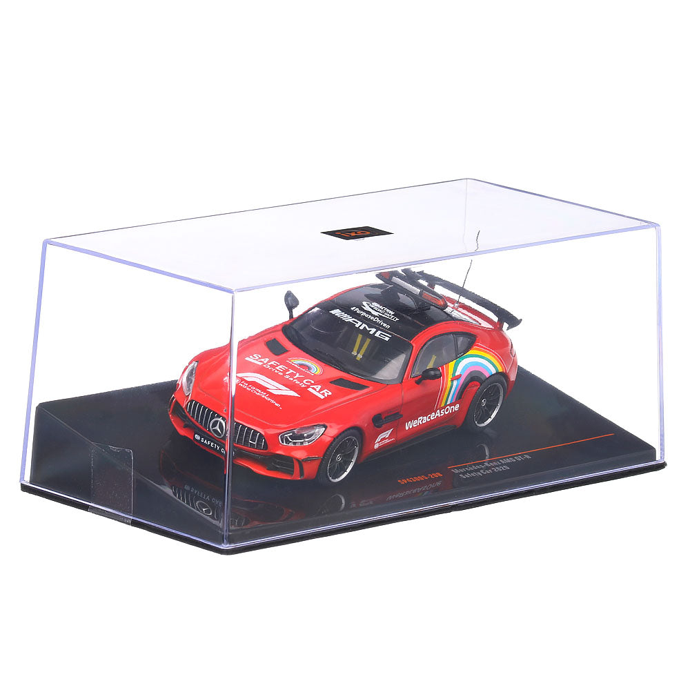 Mercedes-Benz AMG GT-R Safety Car 2020 rosu/curcubeu cu vitrina plexiglass - 1/43 Ixo Models