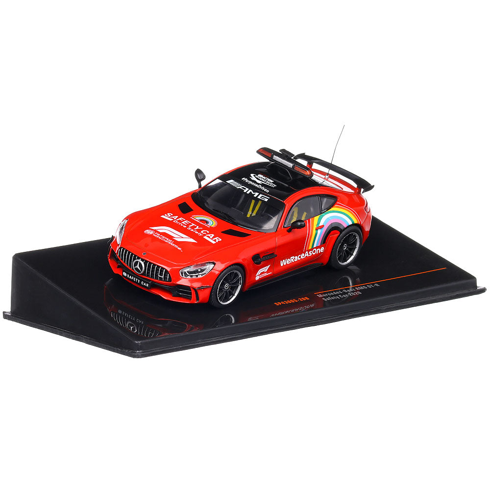 Mercedes-Benz AMG GT-R Safety Car 2020 rosu/curcubeu cu vitrina plexiglass - 1/43 Ixo Models