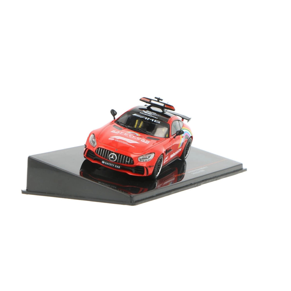 Mercedes-Benz AMG GT-R Safety Car 2020 rosu/curcubeu cu vitrina plexiglass - 1/43 Ixo Models