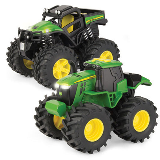 SET 2 Tractorase John Deere - Monster Treads cu lumini si sunete