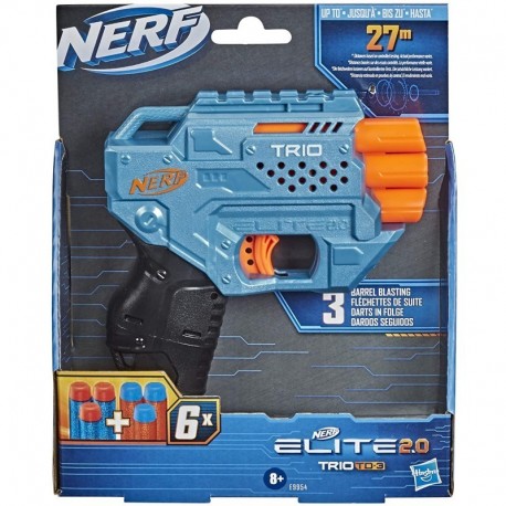 Pistol Nerf Elite 2.0 Trio TD-3 cu 6 gloante