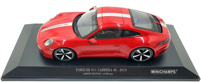 Porsche 911 Carrera 4S 2019 carmine 1/600 pcs - 1/18 Minichamps