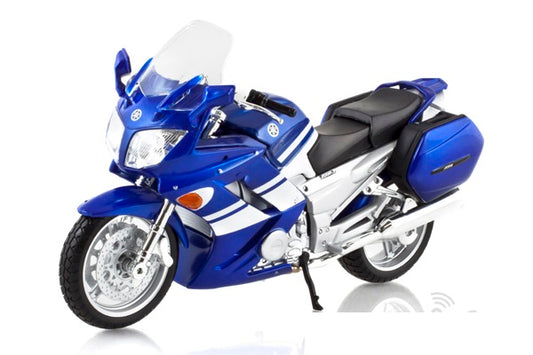 Motocicleta Yamaha 2006 FJR 1300 albastra de asamblat - 1/12 Maisto