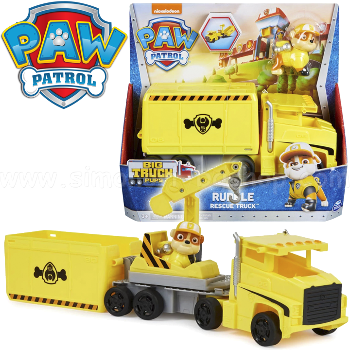 SET Figurina cu vehicul Paw Patrol - Big Truck Pups - RUBBLE