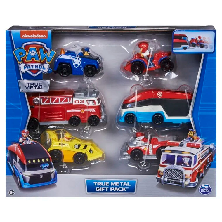 Set 6 vehicule Paw Patrol - 1/55 True Metal Gift Pack