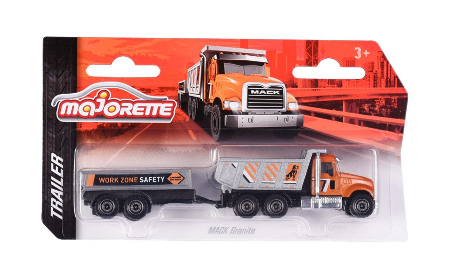 Camion Mack Granite cu remorca - 1/64 Majorette