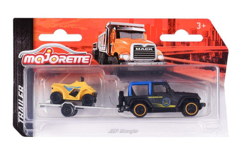 Jeep Wrangler cu remorca si atv - 1/64 Majorette