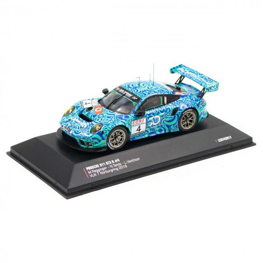 Porsche 911 GT3 R #4 VLN 7 Nurburgring 2018 cu vitrina plexiglass - 1/43 IxoModels