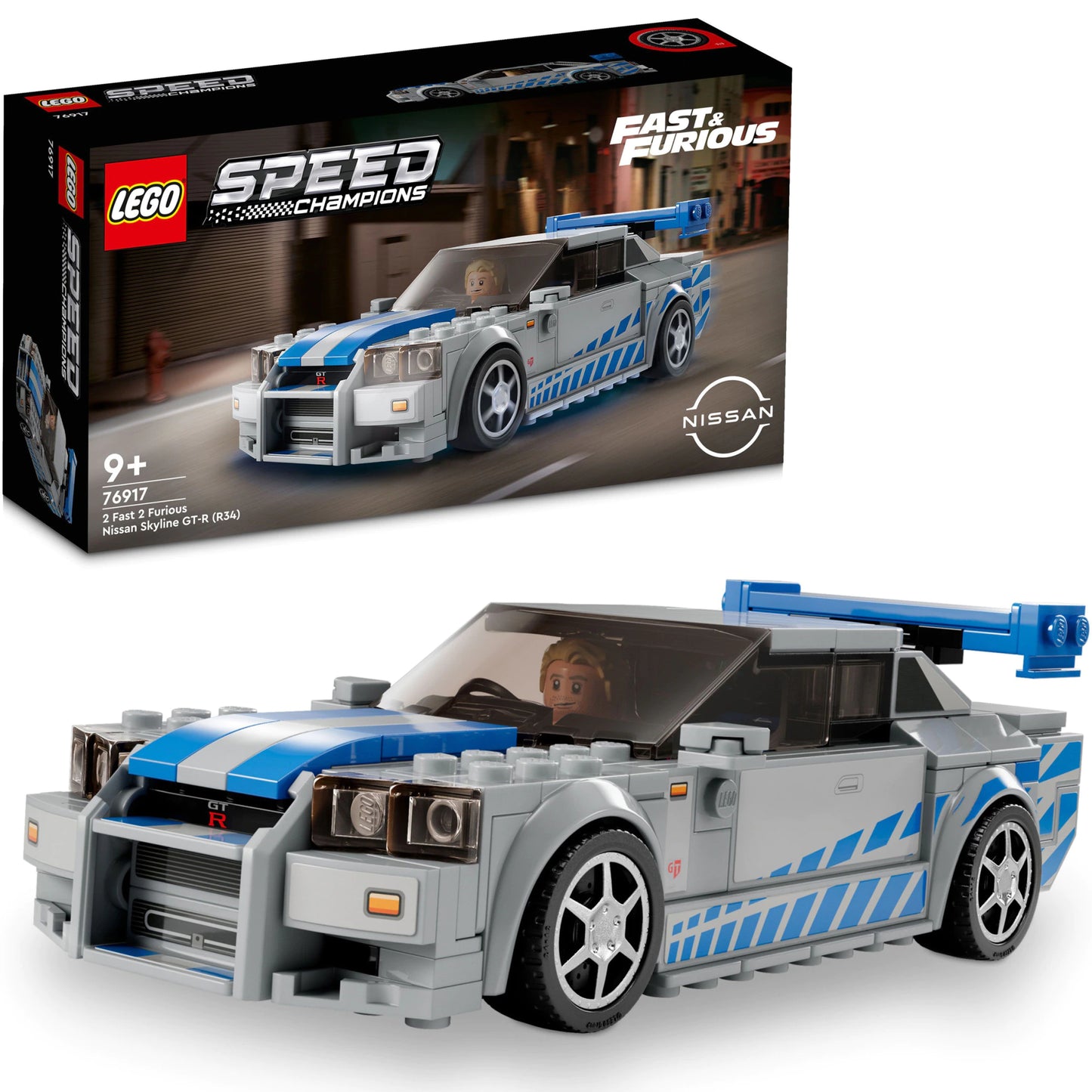 Lego Speed Champions 76917 - Nissan Skyline GT-R (R34) Mai furios , mai iute (319 piese)