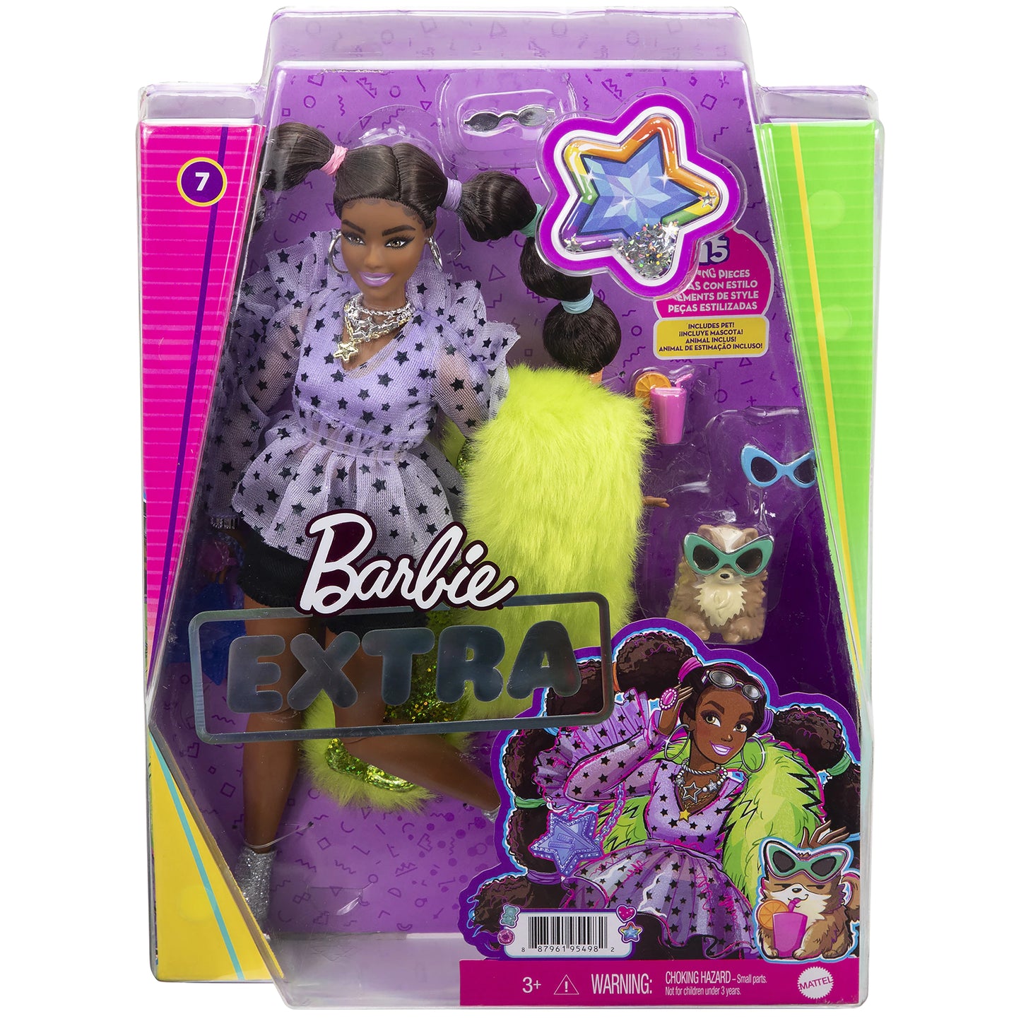 Papusa BARBIE EXTRA Style - Green furry