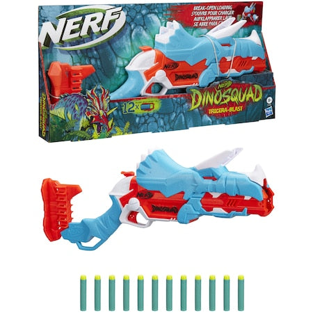 Blaster Nerf Dinosquad - Tricerablast 12 proiectile