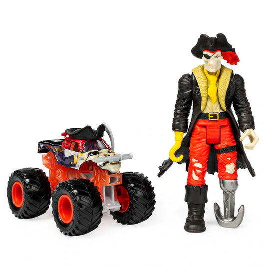 Set Monster Jam- Masinuta Pirate's Curse si figurina Captain Black